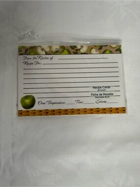 Studio Green Apple Recipe Cards with Lined Writing Space